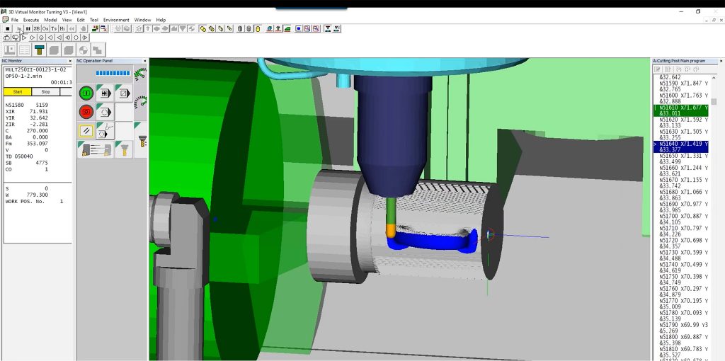 Simulare prelucrare CNC Okuma